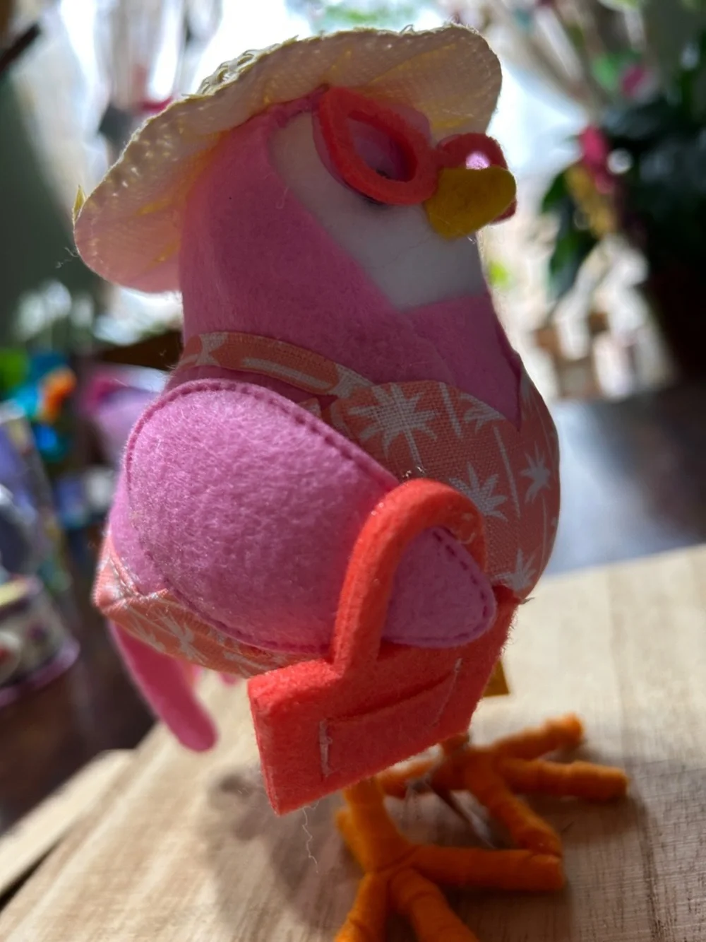 Sun Squad Featherly Friends Felt & Material Bird Figure βCoralβ 2024 NWT - Picture 4 of 8